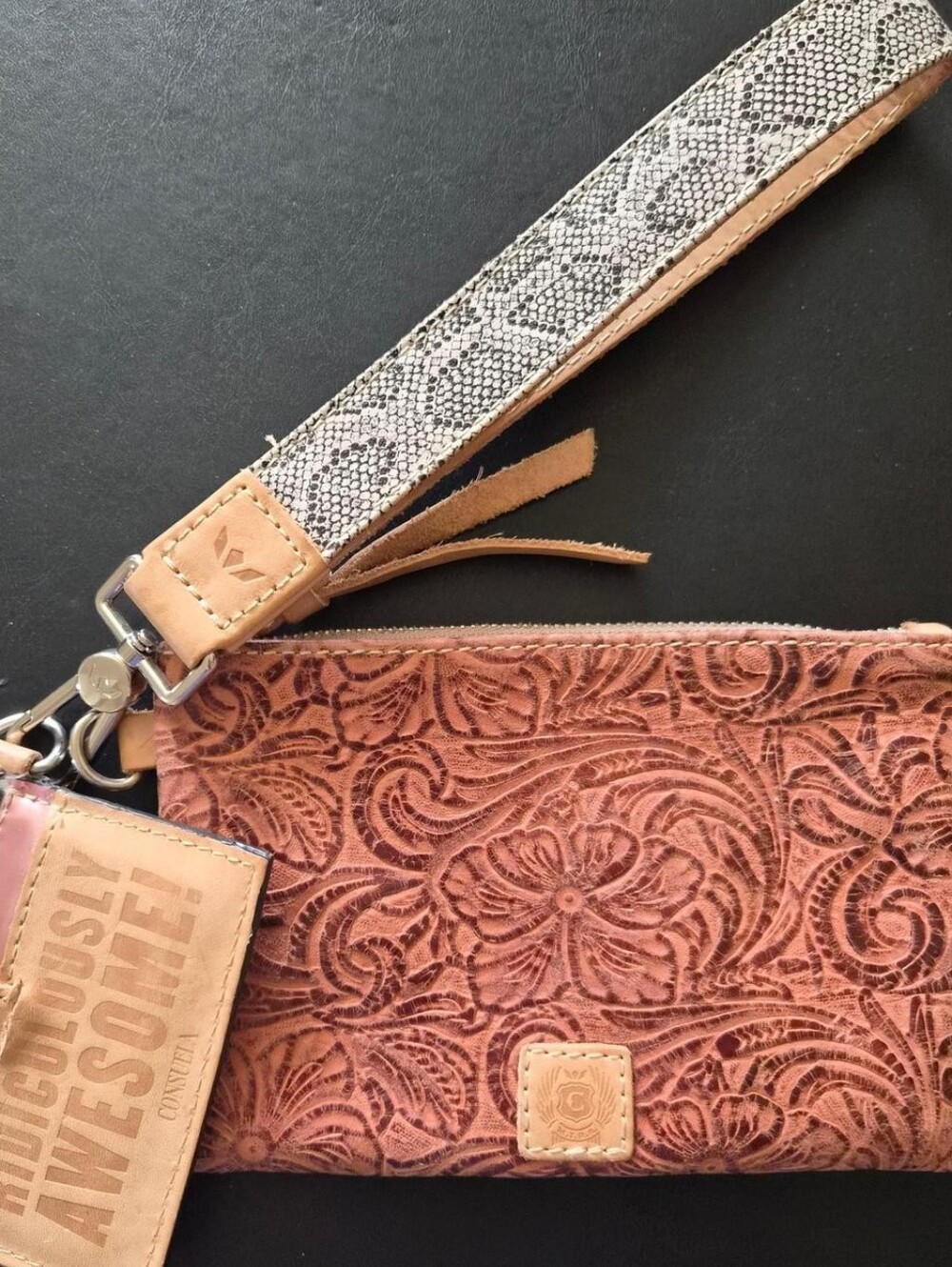 Consuela Sally Combi Wristlet in Brown with Strap